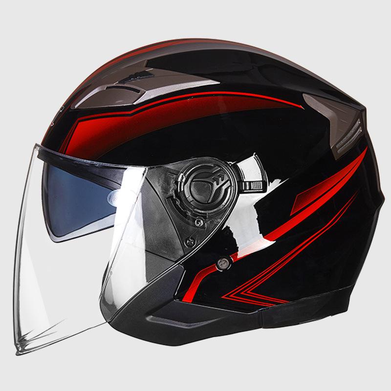 GXT708 Electric Scooter Helmet with Double Visor for Men & Women - All-Season Safety Half Helmet