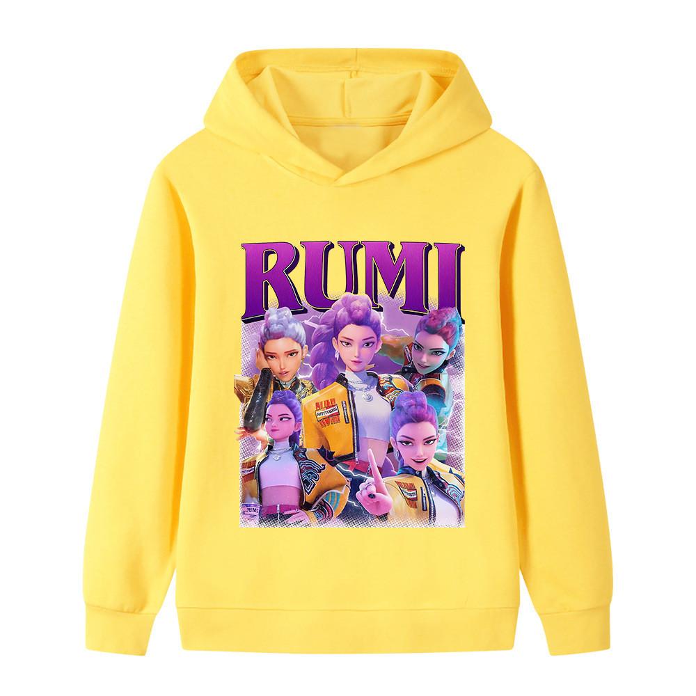 B1208 Kids Boys Girls Kpop Rumi Zoey Mira Print Long Sleeves Hoodie