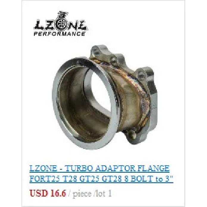 LZONE - AN4 Male Turbo Oil Feed Inlet Flange Adapter Kit w/Gasket For T3 T4 T04 T04B T04E JR-OFG31
