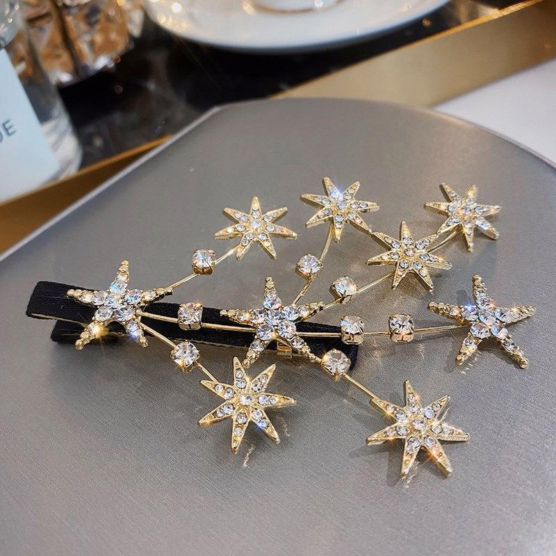 Korea Shiny Crystal Hair Clip Set Fashion Hair Accessories  Trend For Women Girl Pearl Rhinestone Hairpin Side Clip For Hair