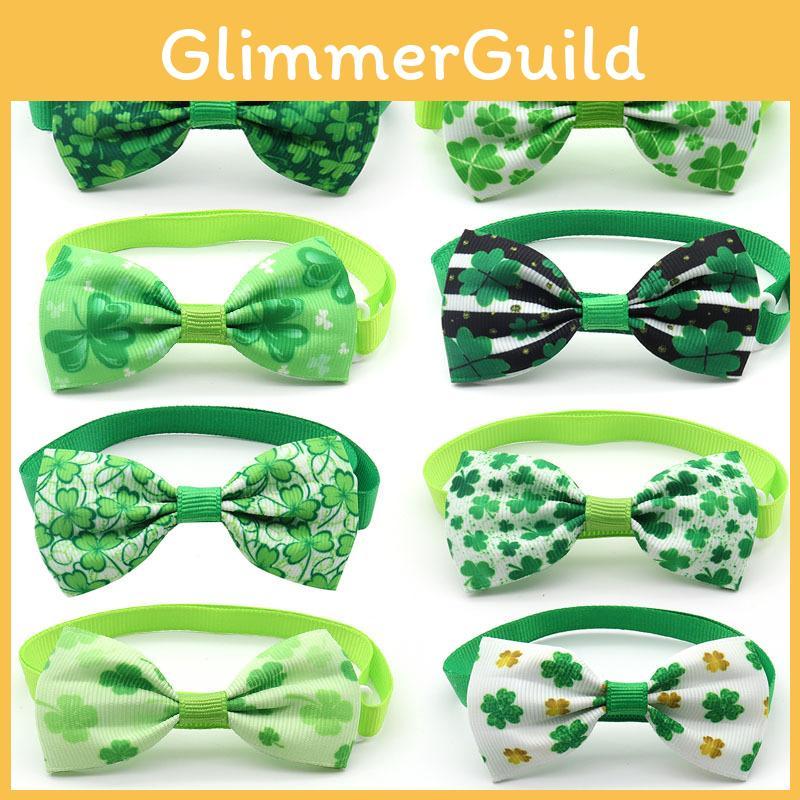 Lucky Green Check Collar Pet Accessory For St.paddys Day