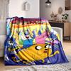 1pc Adventure Time Flannel Throw Blanket Lightweight Soft Warm All Season Blanket for Sofa, Bed, Travel,L1029045