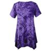 Plus-size Fashion Women's Tie-dye V-neck Hem Irregular Short-sleeved Loose Top