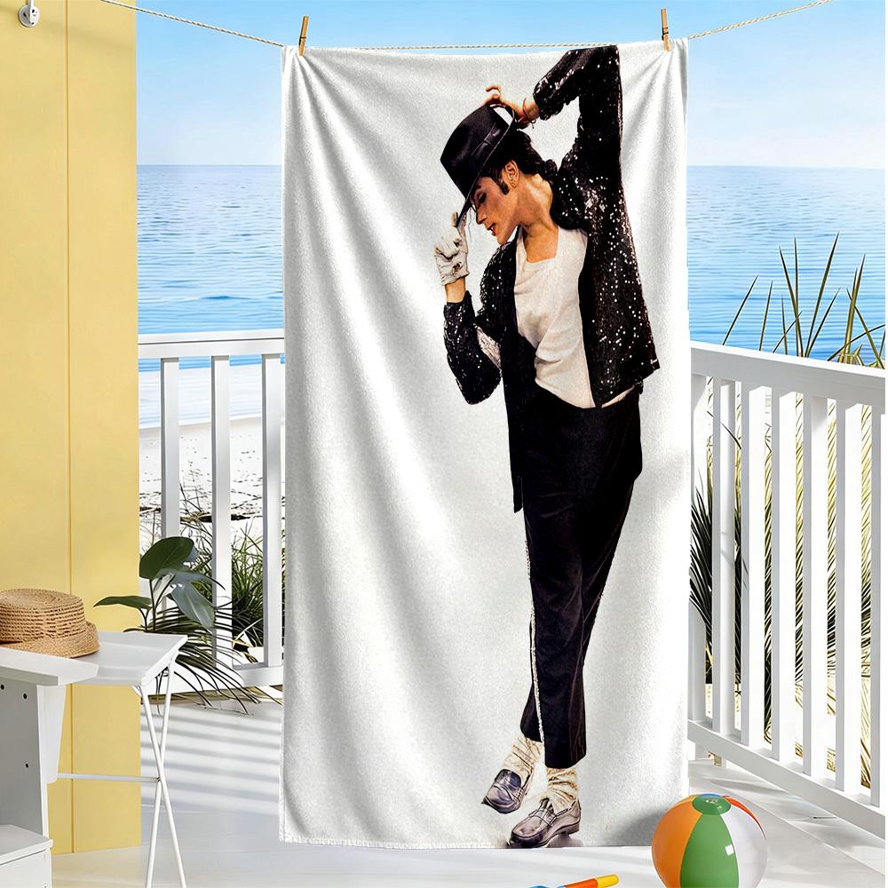 Michael Jackson Strandtuch Superweiche Mikrofaser Schnelltrocknendes Gewebe Bequem Leicht Geeignet für Schwimmen, Fitnessstudio, Camping, Yoga Urlaub
