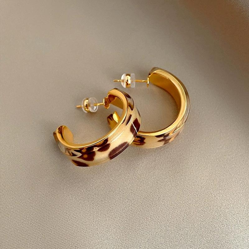 Leopard Print Earrings Niche High-end Earrings Exaggerated To Show The Face Small Earrings Women