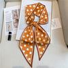 Polka dot small scarf for women, versatile long wide neckerchief, shawl, scarf, tie, all-purpose accessory for spring and