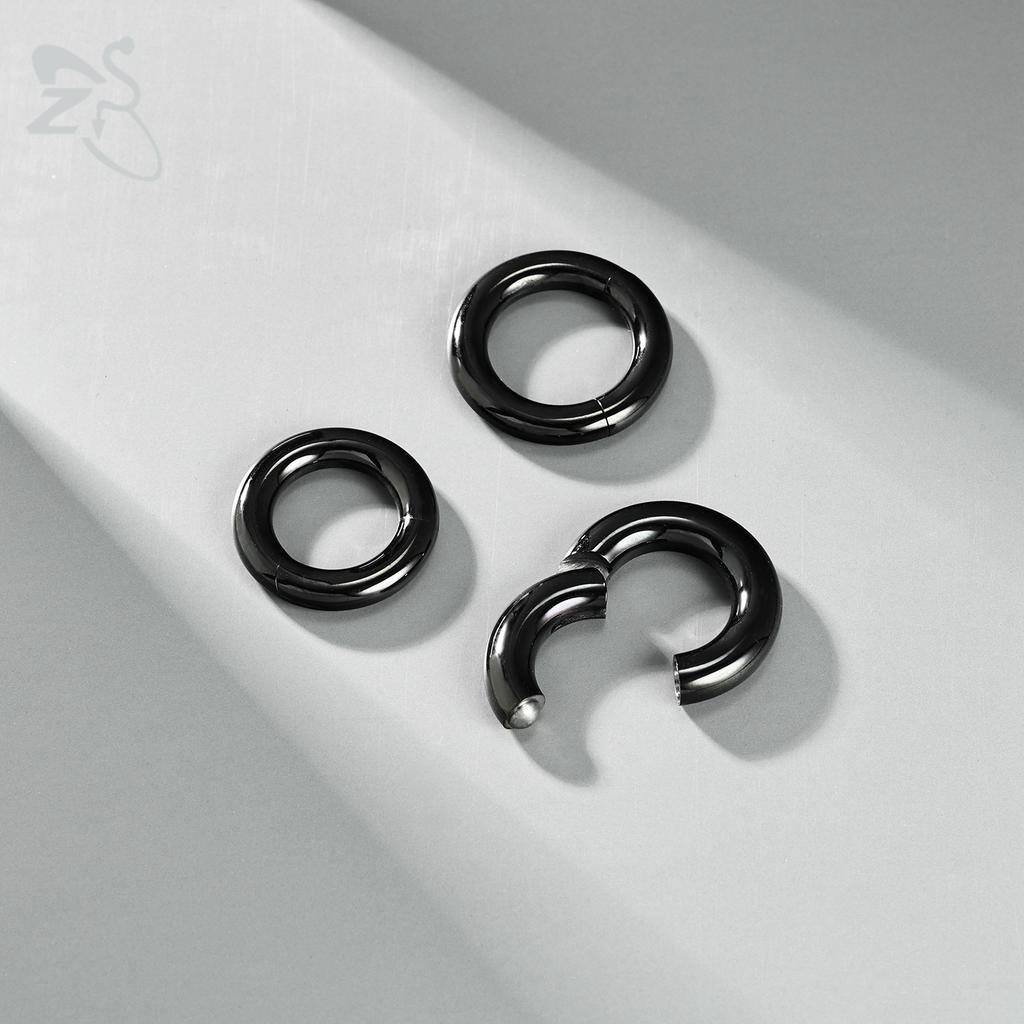 ZS 1 ST 12/10/6/4/2G G23 Kwaliteit Titanium Staal Neusring Mannen Vrouwen Grote Gauge Oor Verbreders Septum Piercing Segment Clicker Ringen