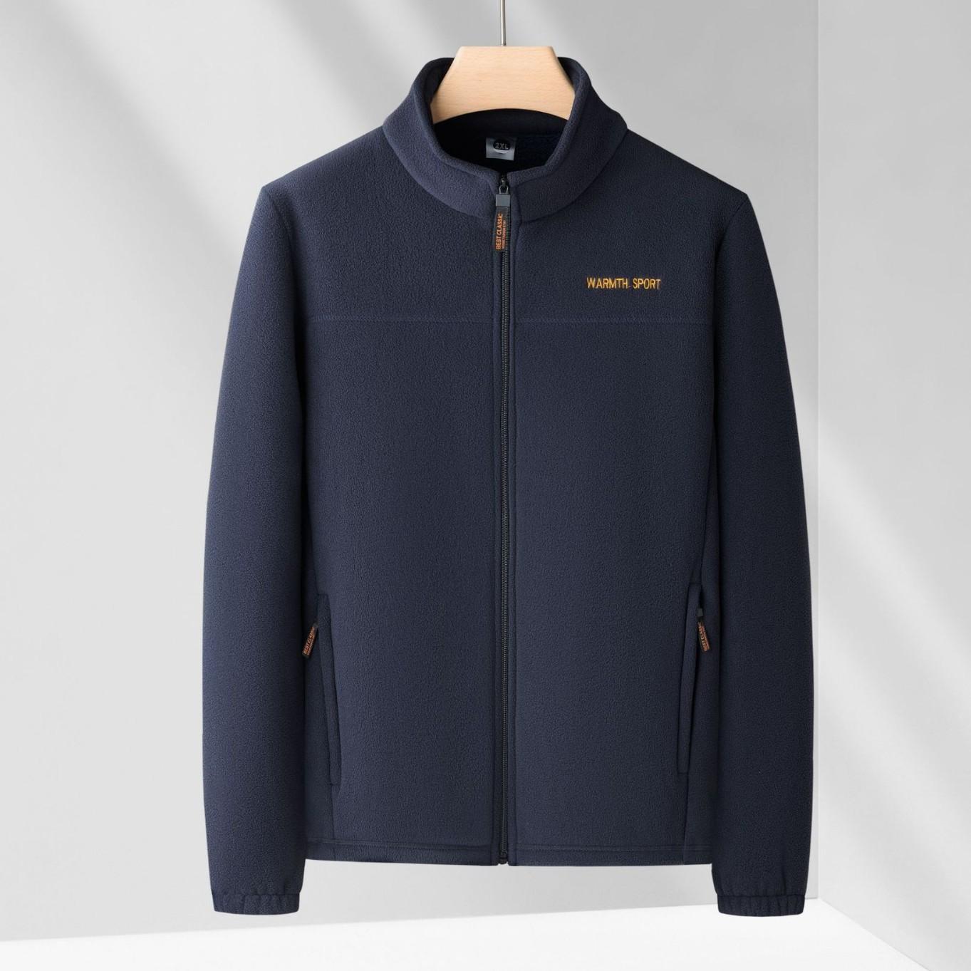 

Пушистая куртка шерпа для мужчин, повседневная, на молнии, со стойкой, осенне-зимняя, теплая верхняя одежда, флисовые куртки, мужское пальто для активного отдыха, походов, мягкое, с карманами 5XL темно-синий