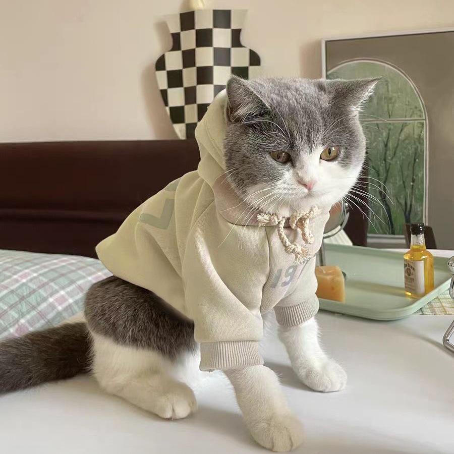 Pet clothes foreign style spring and autumn clothing pet dog dog cat blue cat puppet foreign style clothes cute thin velvet cat