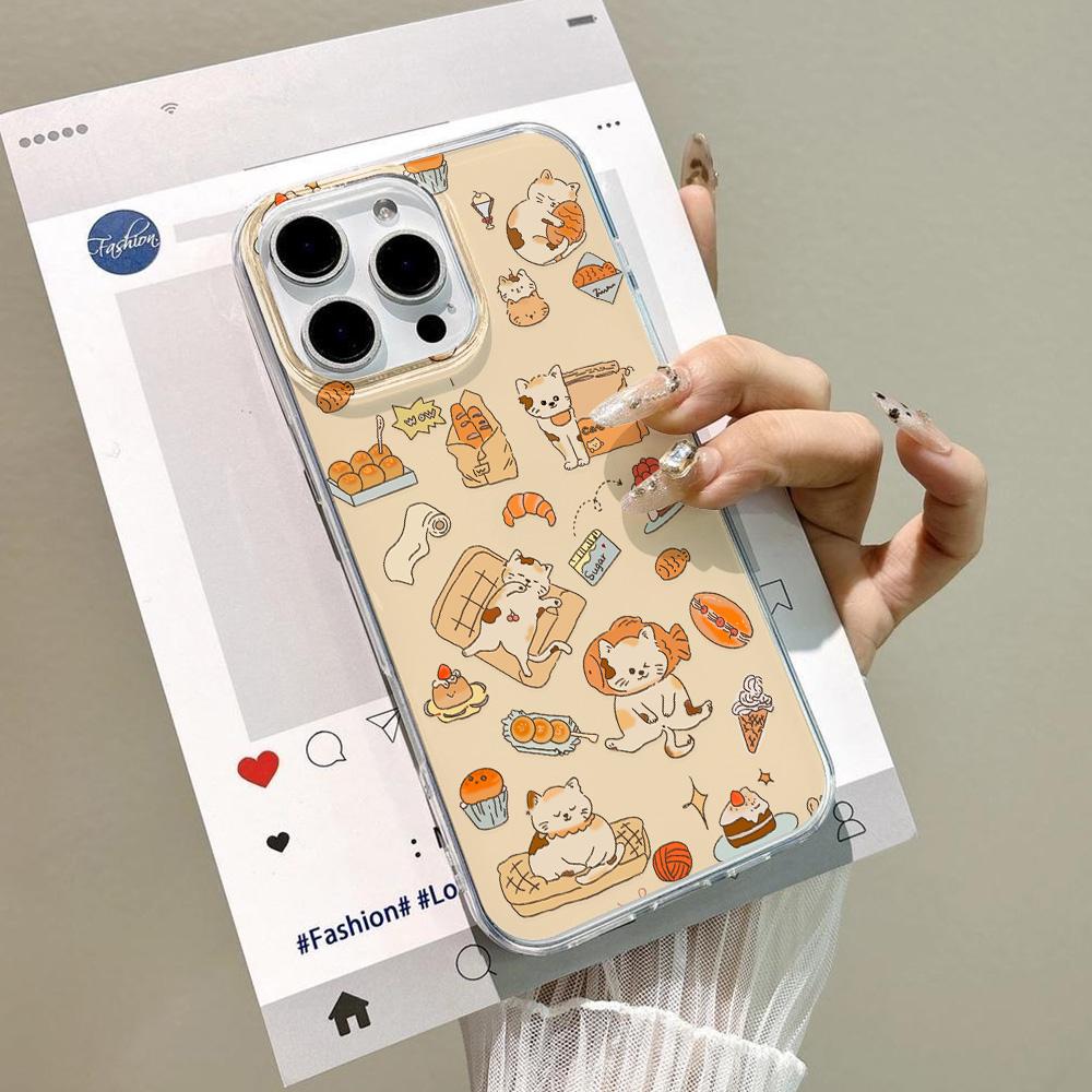 Painted Phone Case for iPhone 12 13 15 16 iPhone 16 12 13 14 15 Pro  14 15 16 Pro Max Coverage Shockproof Anti-Fingerprint Fresh Style Protective Case