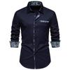 Frühlings Herrenmode Dreiecksausschnitt Kaschmirblume Colorblock Langarmhemd für Herren Hemden (Herren)