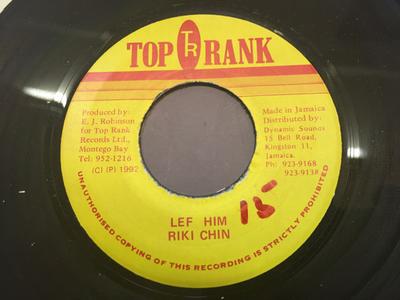 7inch Record RIKI CHIN - Lef Him NONE Top Rank 1991 Jamaica Reggae, Ska & Dub Used