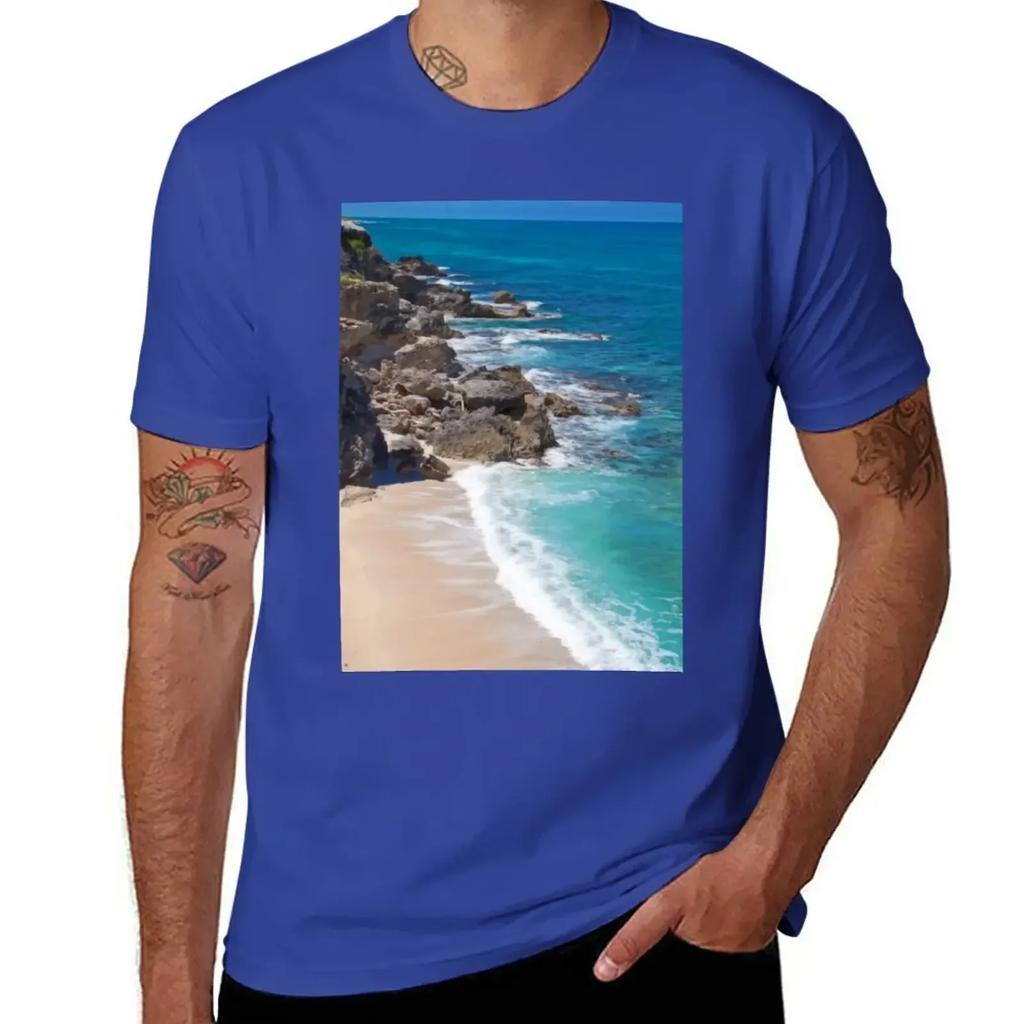 Cliff Of The Dawn Isla Mujeres Mexico Tshirt Anime Clothes Korean Fashion Customizeds Fitted T Shirts For Unisex