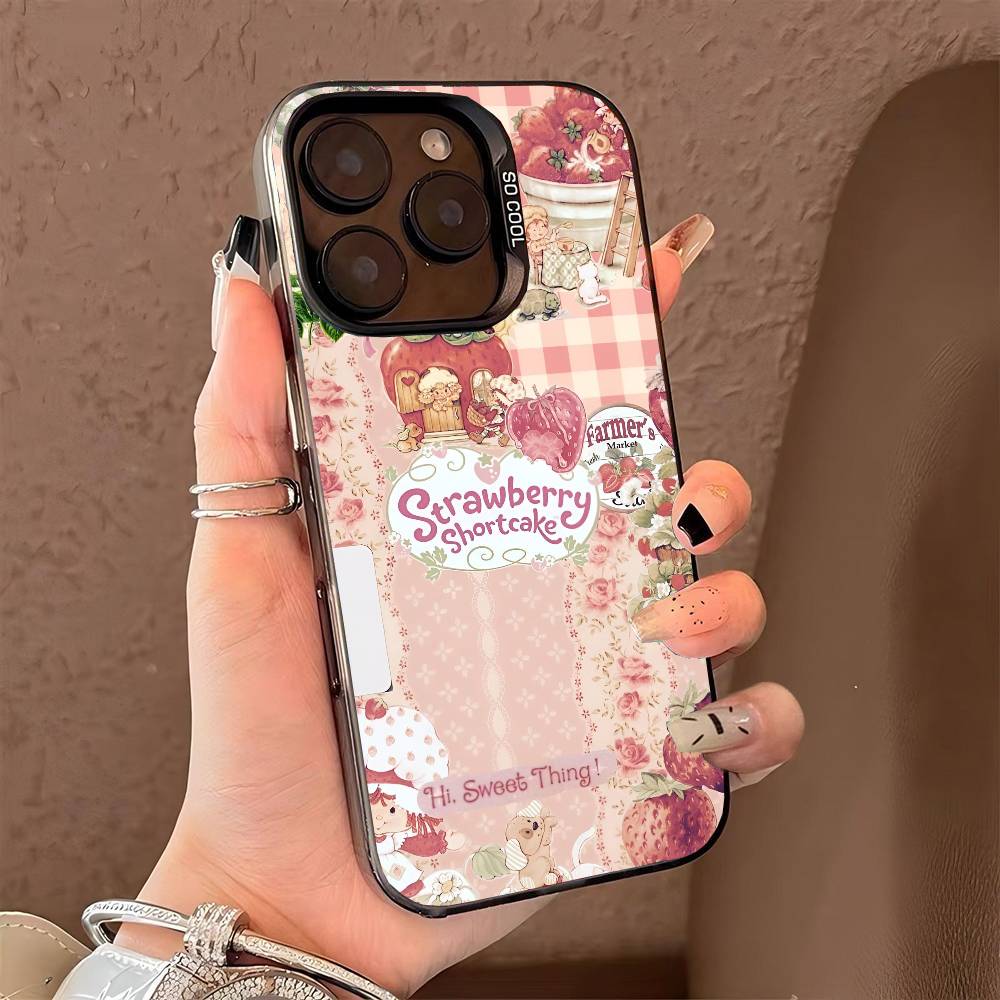 Strawberry Sh-SHortcakeS phone case for iPhone 17 17Air 16 15 14 13 12 11 Pro Max Plus Colorful Silver