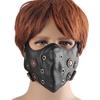 Meier Maschera in pelle steampunk traspirante maschera nera maschera antipolvere elegante maschera a ingranaggi uomo