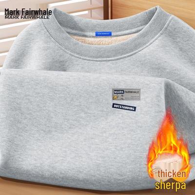 Mark Fairwhale Men's Heavyweight Fleece Lined Round Neck Sweatshirt