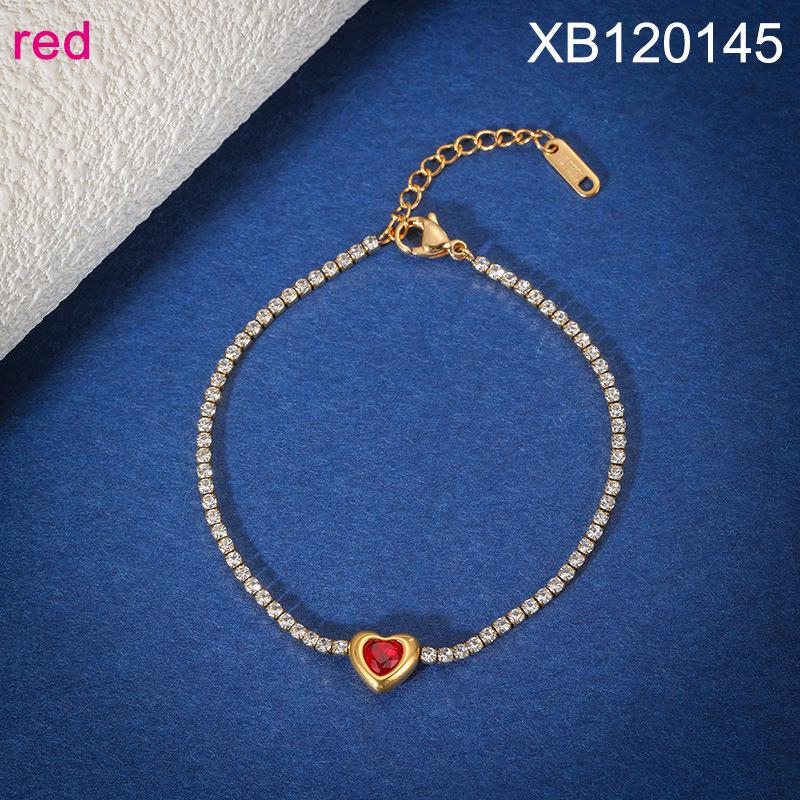 Fashion Love Heart Zircon Jewelry Set, Stainless Steel Necklace Bracelet Stud Earrings, Luxury Versatile Women's Jewelry Bulk