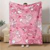1 Stück, Rosa Hase Herz-Druck Decke Heimdekoration, Sofadecke, Outdoor-Decke, Geschenk für Sie Ihn, Flanelldecke, Geeignet für Schlafzimmer,