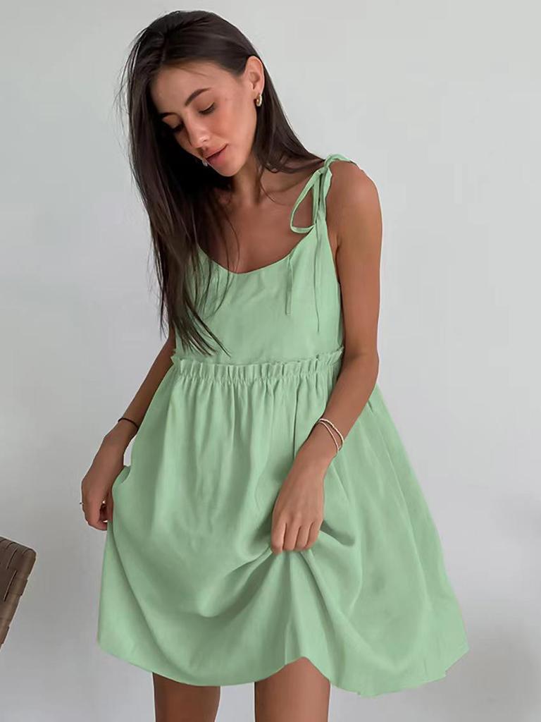 2025 Summer Cotton Linen Suspender Dress: Sexy, Loose, One-Piece for Europe & America