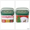 2pcs Decorative Christmas Candy Boxes Handheld Candies Organizers Portable Sweets Tins with Handle for Family Gathering