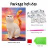 Animal series cat pearl painting diy handmade 5D highvalue hanging living room decoration painting with pearl cat and sunset sky background