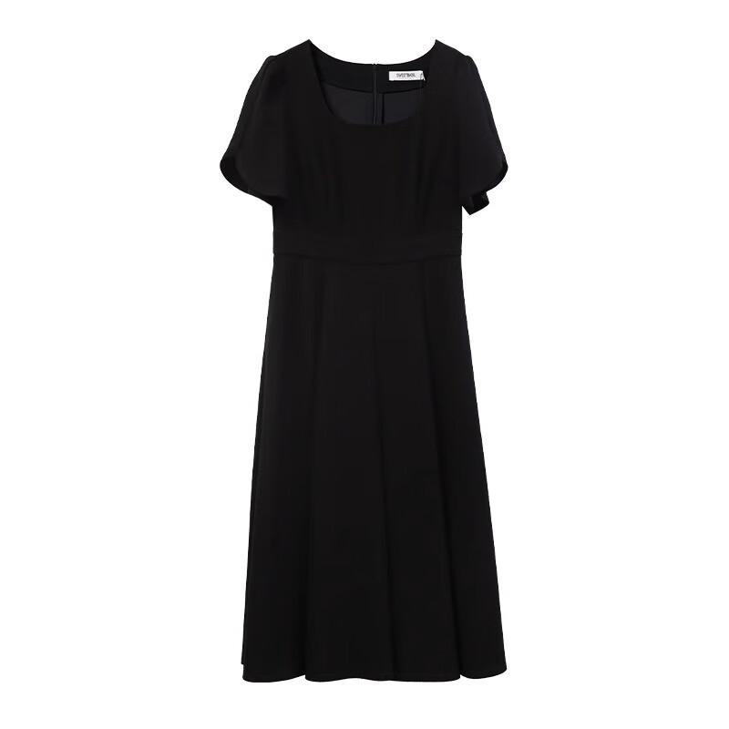 Sweet Basil Women's Square-Neck Short-Sleeve A-Line Midi Dress