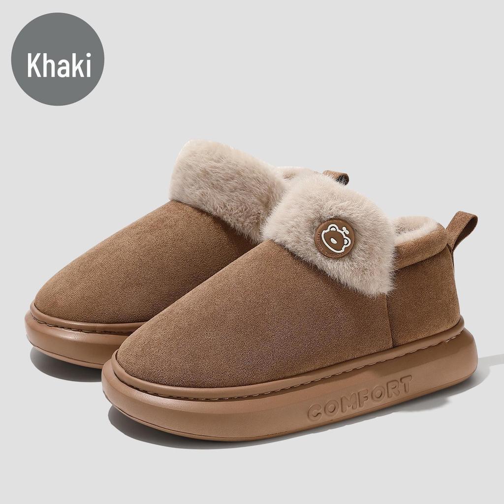 Women's Winter Cotton Snow Boots - Thick Soles, Heeled, Non-Slip, Plus Velvet for Couples, Home & Outdoor Wear