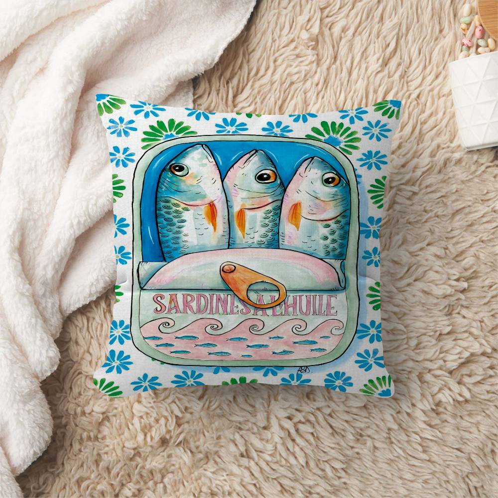 Colorful Sardine Lobster Fish Office Cushion Pillowcase Car Cushion CoverXCM Lumbar Pillowcase Sofa Pillowcover