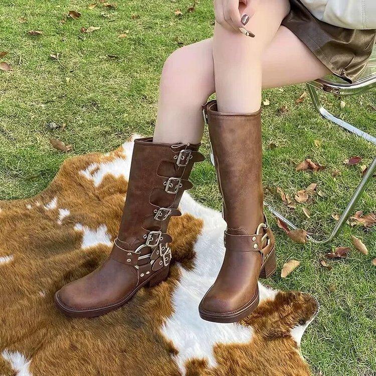 Anti-slip Shoes with Thick Heels, Women's New Style Long Boots