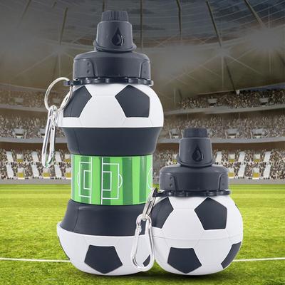 550ml Collapsible Water Bottle Portable Water Cup Leakproof Outdoor Sports Kids Water Jug with Carabiner for Basketball Tennis