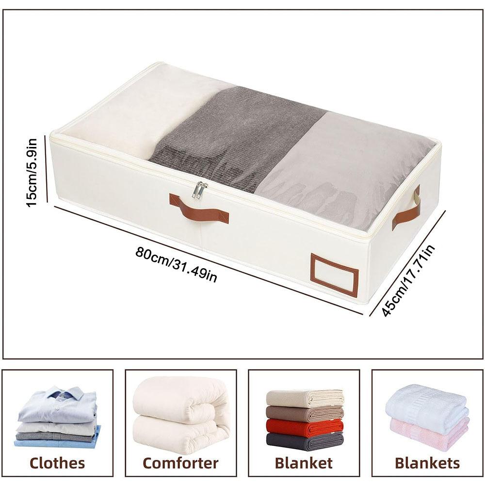 1pc Quilt Storage Bag Large Capacity Foldable Clothes Storage Bag Under the Bed Quilt Storage Box With Cover Wardrobe Organizer