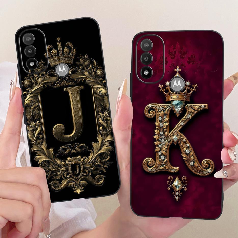 For Motorola Moto E20 Case Moto E30 E40 Luxury Crown Letters Cover Soft TPU Phone Case For Moto E40 E 20 30 MotoE20 MotoE30 Bags