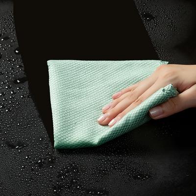 1-10pcs Microfiber Glass Cleaning Cloth Rag Lint-Free For Windows Car Kitchen Mirror No Trace Reusable Fish Scale Rag Polishing