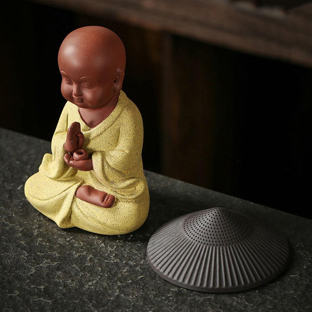 Small Ceramic Monk Tea Pet Adornment Multi-Functional Tea Infuser for Kung Fu Brewing Tearoom Decorative Supplies Living Room