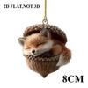 New Chestnut Squirrel Hedgehog Christmas Ornament Christmas Tree Pendant 2D Flat Print Acrylic Pendant