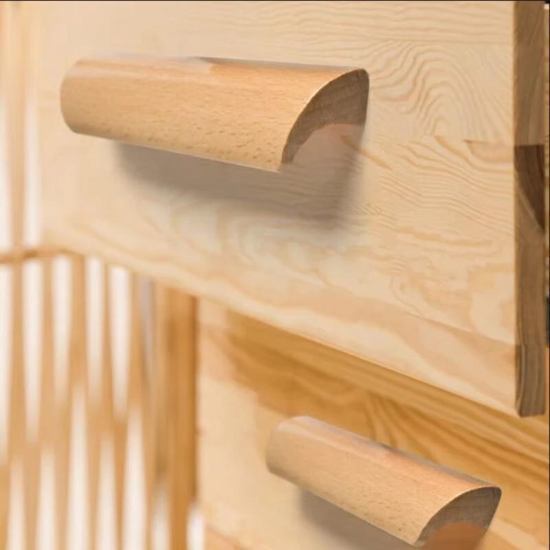 Nordische Walnuss Schrankgriffe Umweltfreundliche Massivholz Schubladengriffe mit Befestigungsschrauben für Küche Schrank Kommode