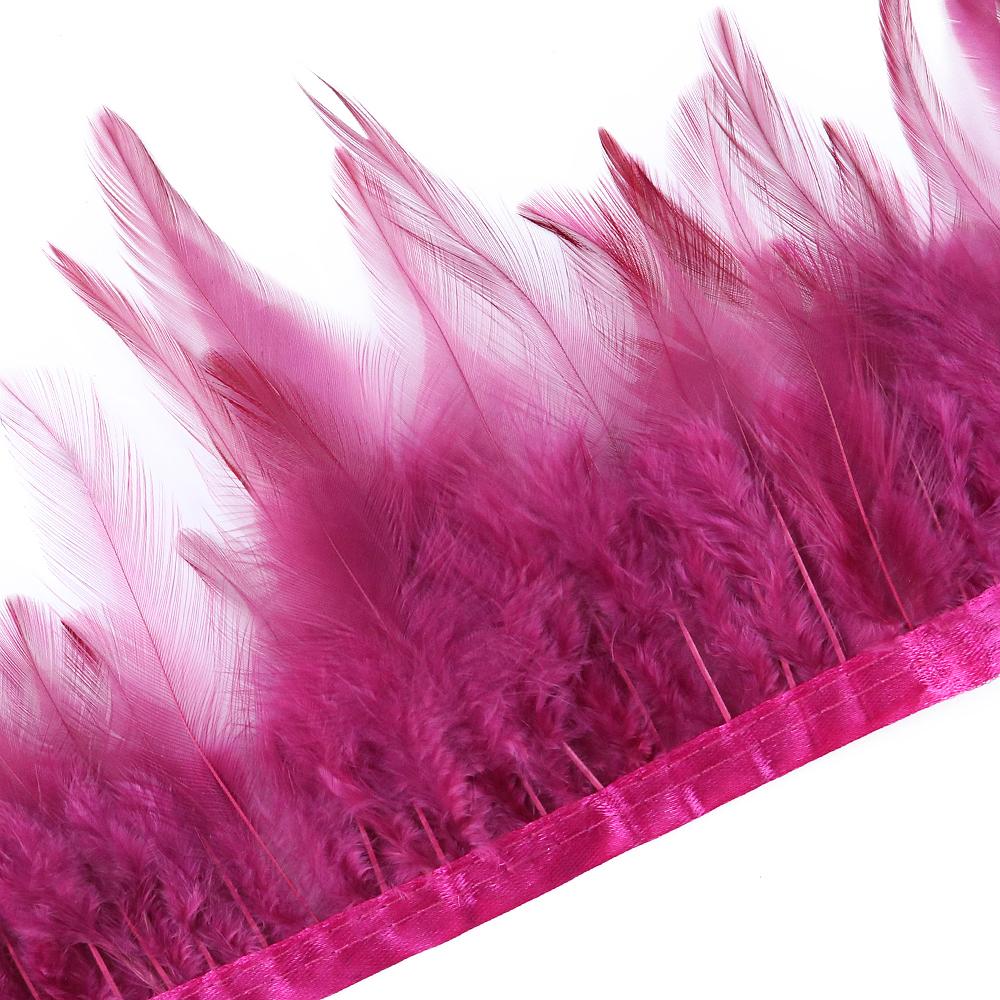 10Meter Black Saddle Rooster Hackle Feather Trim 10-15cm Cock Fringe Halloween Cosplay Dress Decor Pheasant Plume Selvage Crafts