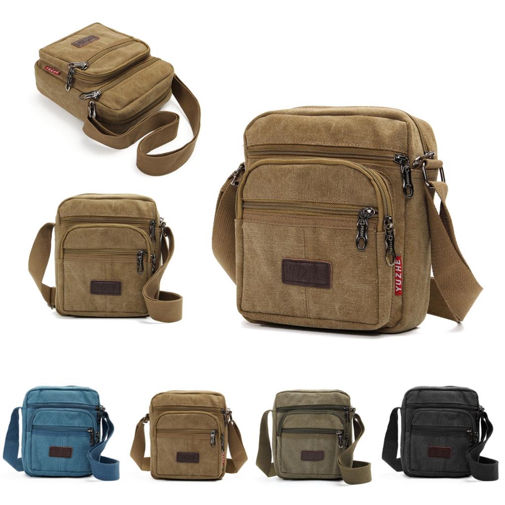 Men Vintage Leisure Canvas School Shoulder Bag Satchel Military