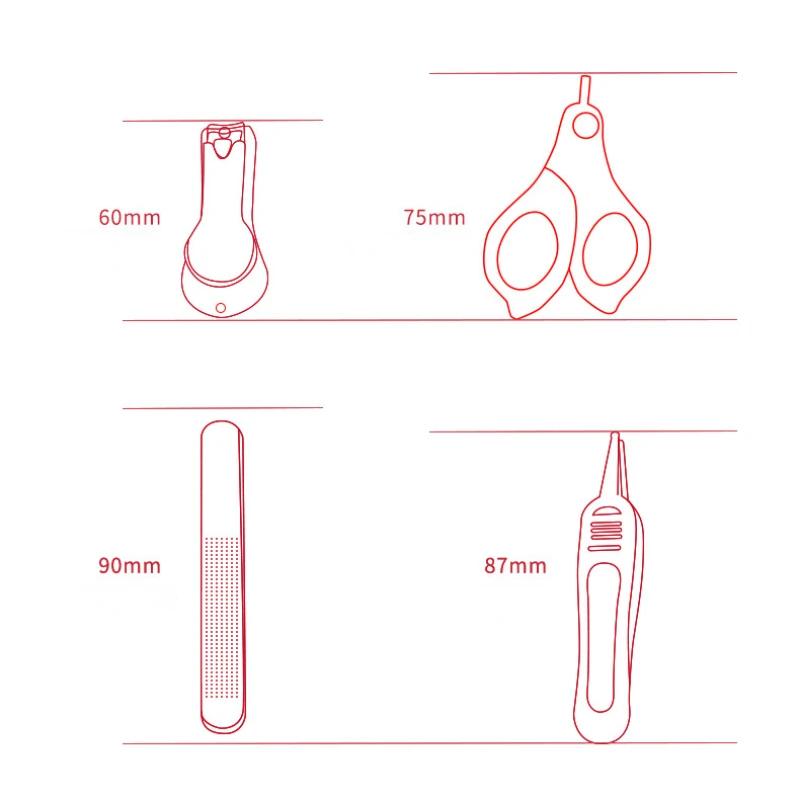 Newborn Baby Nail Scissors Baby Nail Care Tools Kids Safety Portable Nail Scissors Trimmer Tweezers with Box Kids  Nail Art  Set