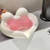 White Heart-Shaped Soap Drain Rack, Fashionable And Niche High Luxury, White Non-Perforated Design, for Drainage, Toilet Soap Dish for Sinks