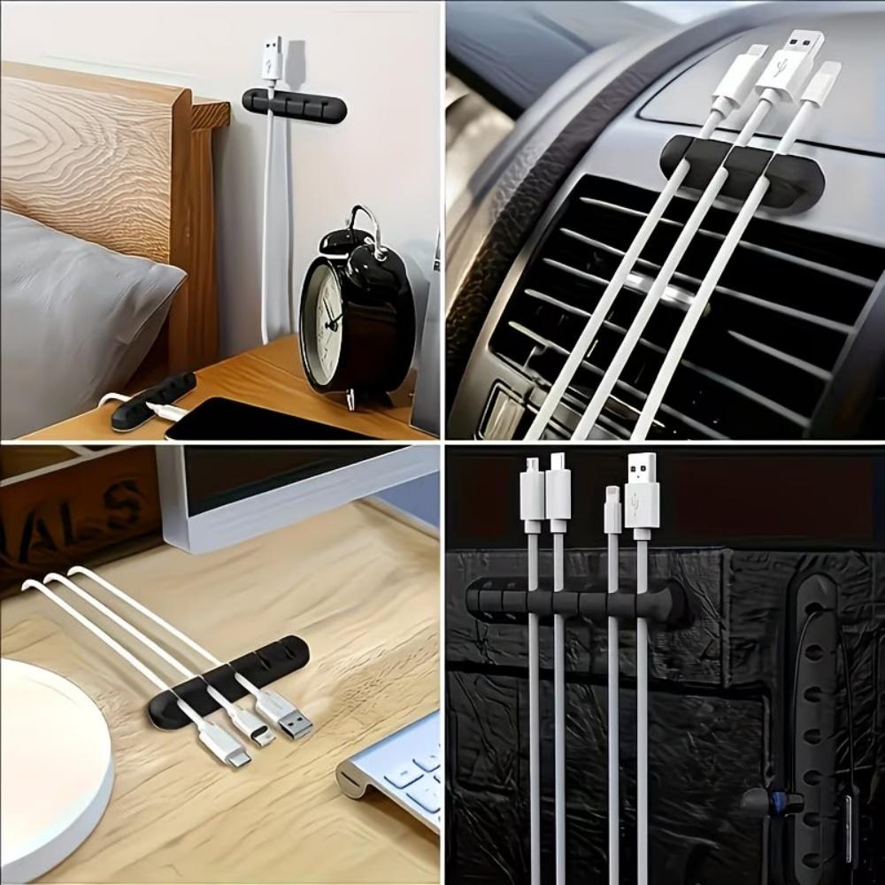 3/5/7Hole Cable Cord Wire Organizer Silicone USB Cable Winder Management Clips Self Adhesive for Mouse Keyboard Headset
