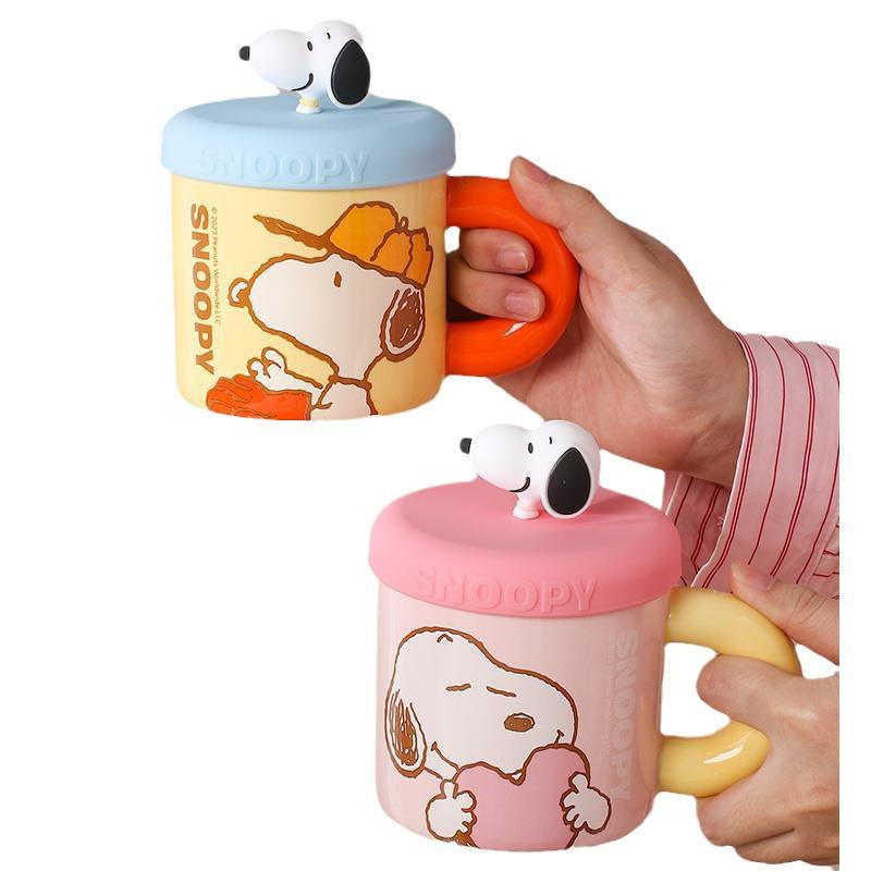 Snoopy Keramikbecher mit Deckel - Ideales Geschenk für Mädchen, das Büro oder das Zuhause