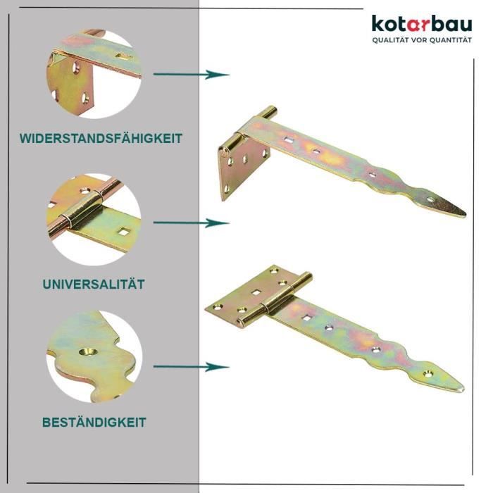 Decorative T-Hinge 200 Mm Yellow Galvanized - KOTARBAU®
