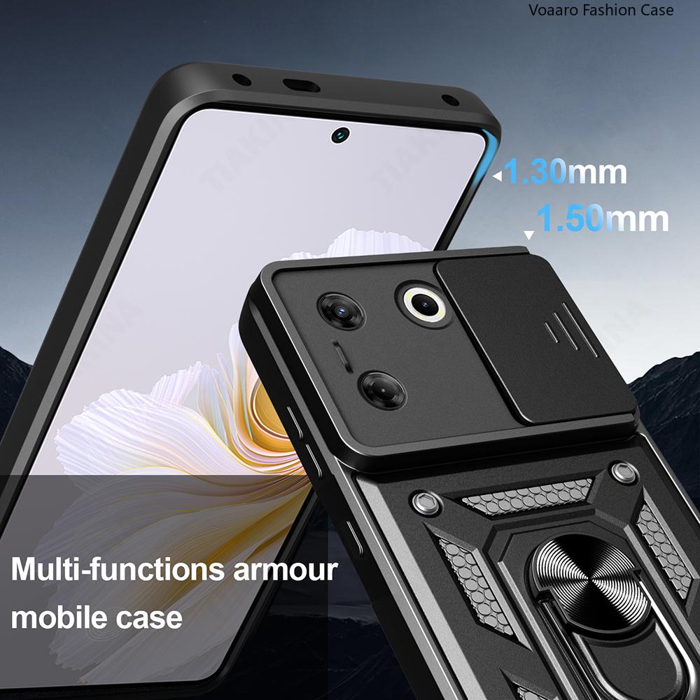 Slide Lens Armor Funda for Tecno Camon 20 Pro 5G Case Magnetic Rotate Ring Stand Holder Cover for Tecno Camon 20 Pro 5G Case