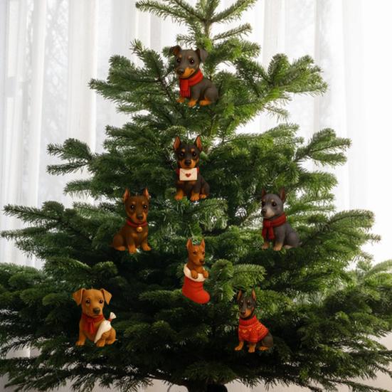 Doberman Guardian Wonderland Advent Calendar 2025 24-Day Countdown Box Acrylic Mini Dog Themed Ornaments Holiday Decoration Gift for Dog Lovers