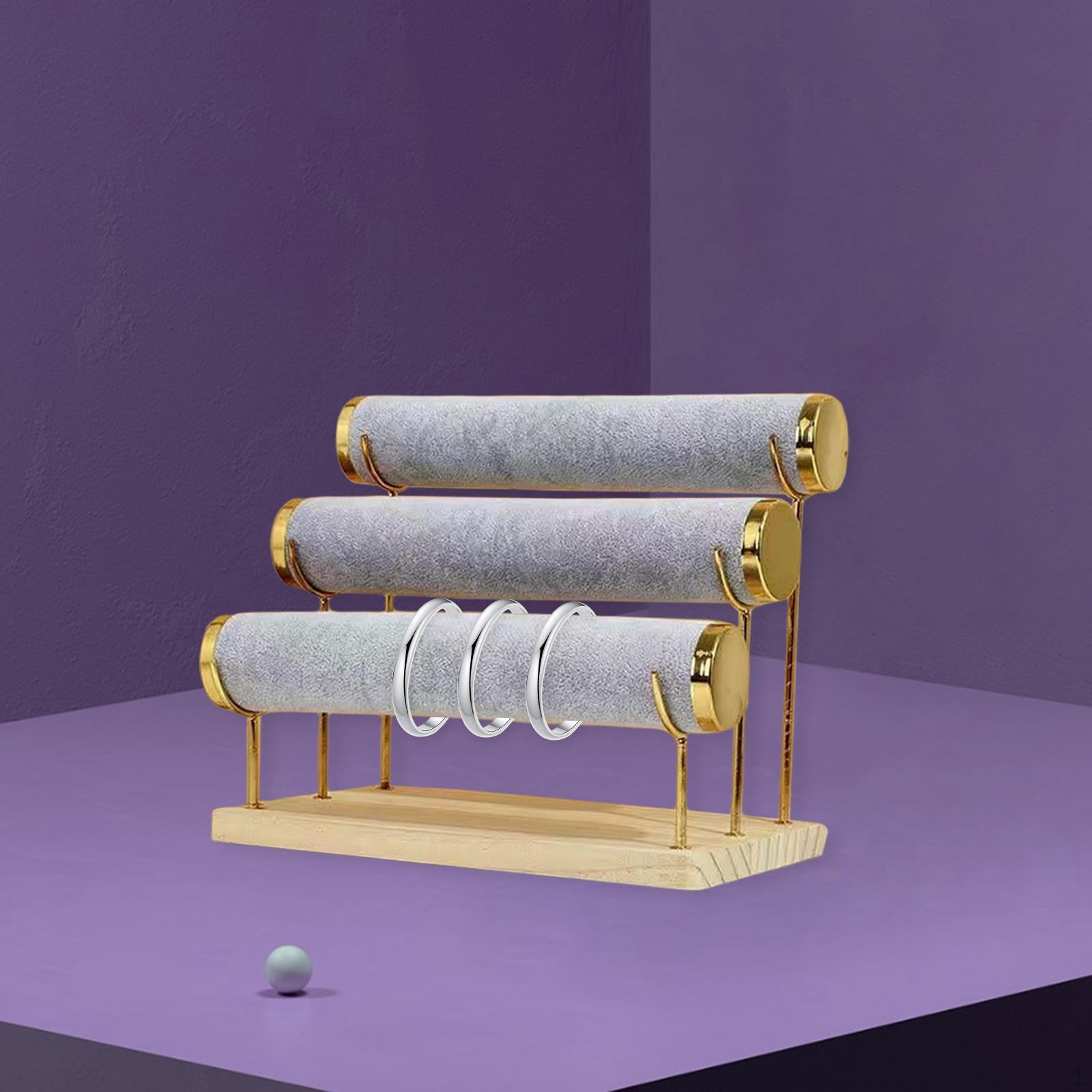 

Выставочная витрина браслета, стеллаж для ювелирных изделий моды металла держателя для дозора Банле серый