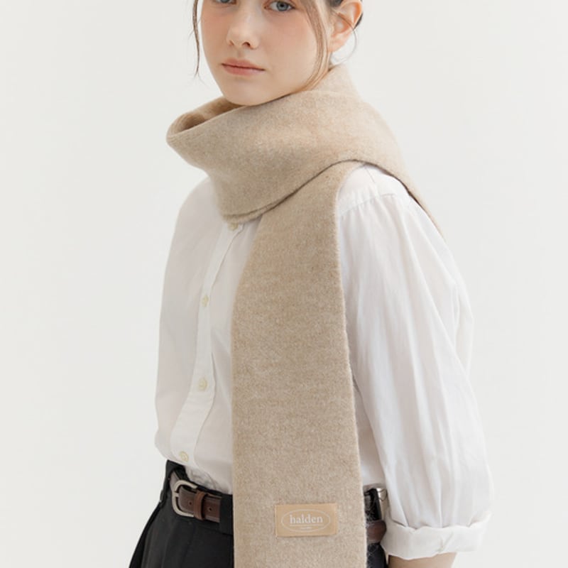 

halden knit wool muffler (M028_beige) beige