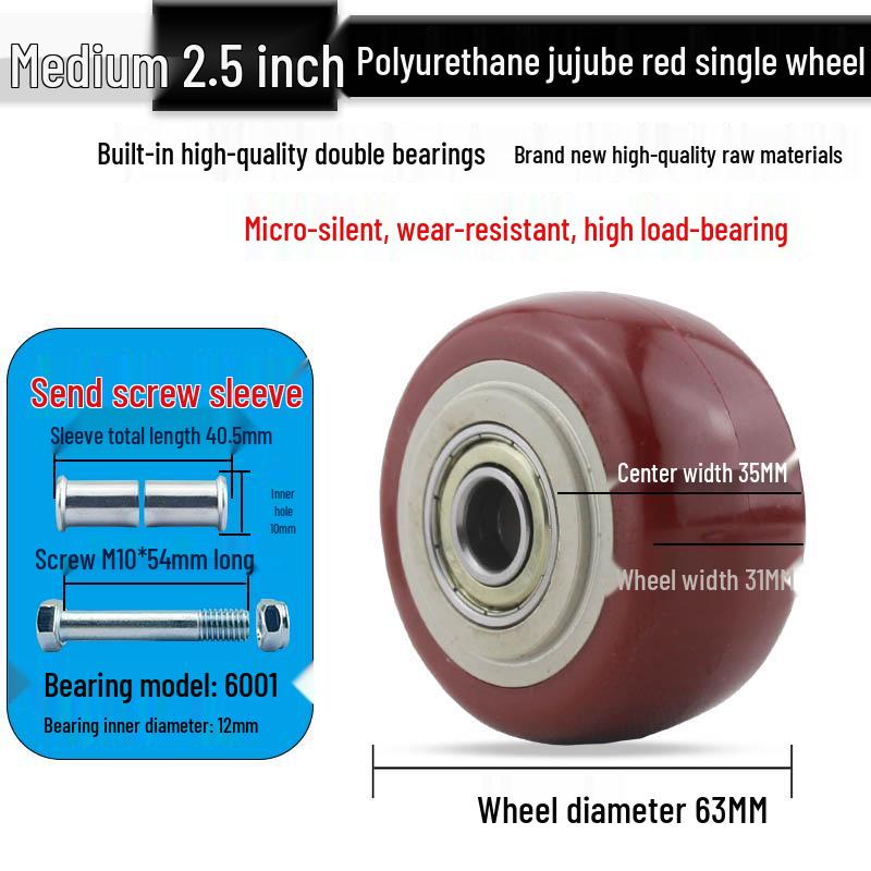 Nylon Swivel Caster Wheels: 2-6 inch Heavy-Duty Rubber & Flat Plate Options
