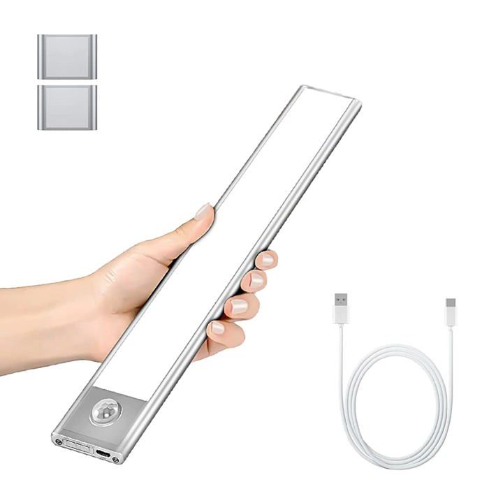 Lampe de Placard - AIMOONSA - LED Rechargeable - 20cm - Détecteur de Mouvement - Ultra Fine
