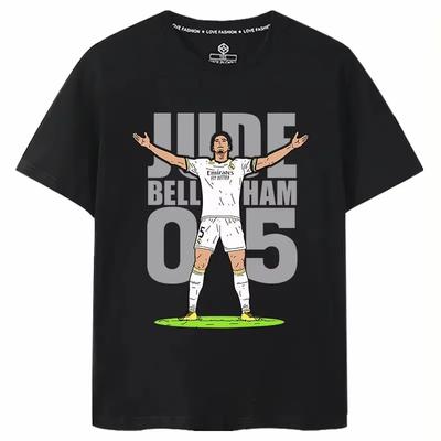 Bellingham Real Madrid Fans Feiern Action Print Kurzärmeliges Sommer Rundhals Locker Bequemes Herren- und Damen-T-Shirt